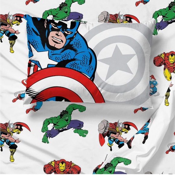 Marvel Avengers Comic Cool 5 Piece Twin Set Includes Comforter & Sheets - Picture 7 of 7